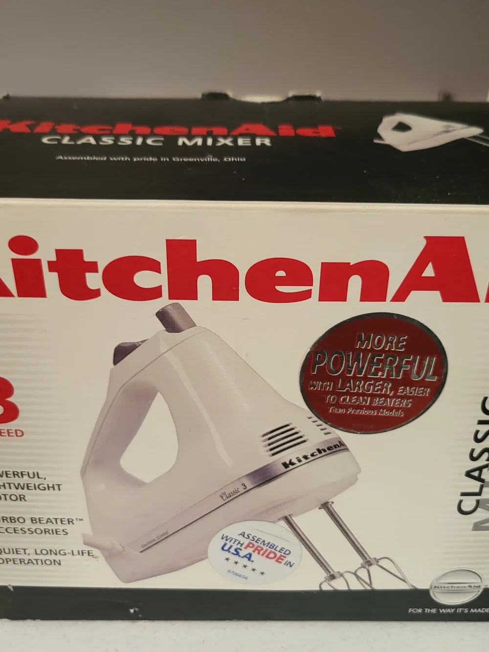 KitchenAid Classic Hand Mixer in White - Powerful 3-Speed Mixer